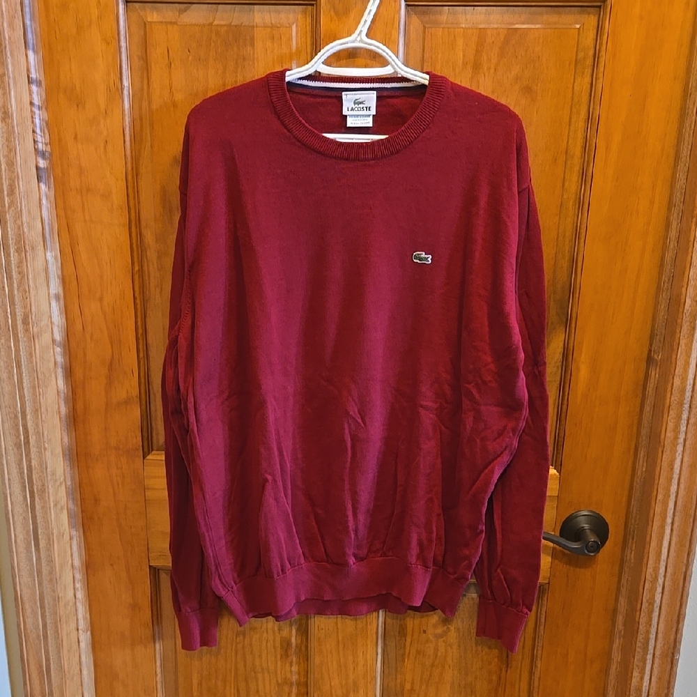 Lacoste Men's Crewneck Sweater in Burgundy